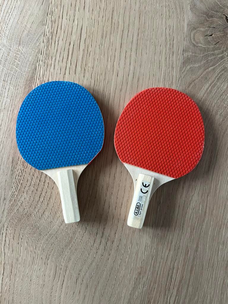 Mini tafeltennisbatjes 15cm, Sport en Fitness, Tafeltennis, Ophalen of Verzenden, Zo goed als nieuw, Net, Batje(s) of Balletje(s)