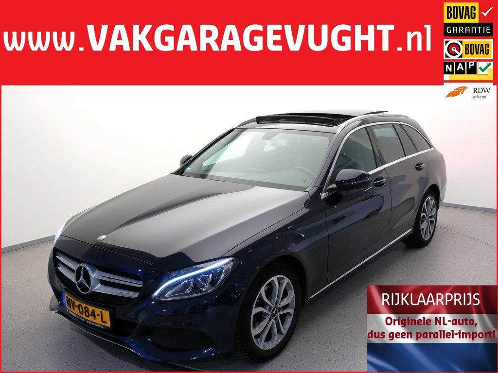 Mercedes-Benz C-klasse Estate 180 157pk AUT.-9|Panoramaschui, Auto's, Mercedes-Benz, 12 maanden, Achterwielaandrijving, 4 cilinders