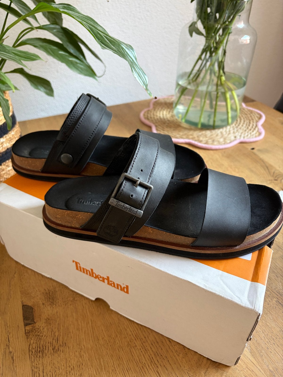 Timberland Amalfi Vibes Backstrap Sandalen Zwart Leer, Ophalen of Verzenden, Nieuw, Zwart, Sandalen of Muiltjes