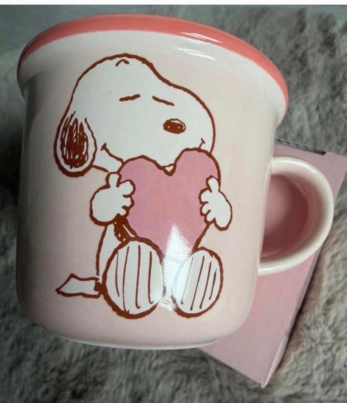 Schattige roze Snoopy mok van keramiek - 300ml, Overige merken, Keramiek, Zo goed als nieuw, Mok