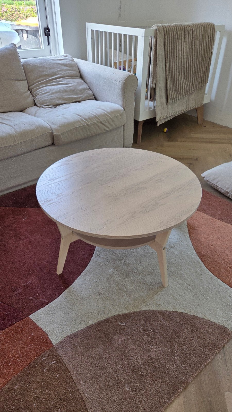 Ikea Jakobsfors salontafel 80 cm eikenfineer, Huis en Inrichting, Tafels | Salontafels, Ophalen, Gebruikt, 50 tot 100 cm, 50 tot 100 cm