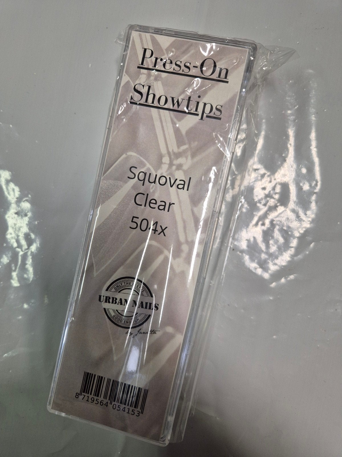 nieuw urbun nails press on showtips squoval clear 504st, Overige kleuren, Nieuw, Ophalen of Verzenden, Handen en Nagels