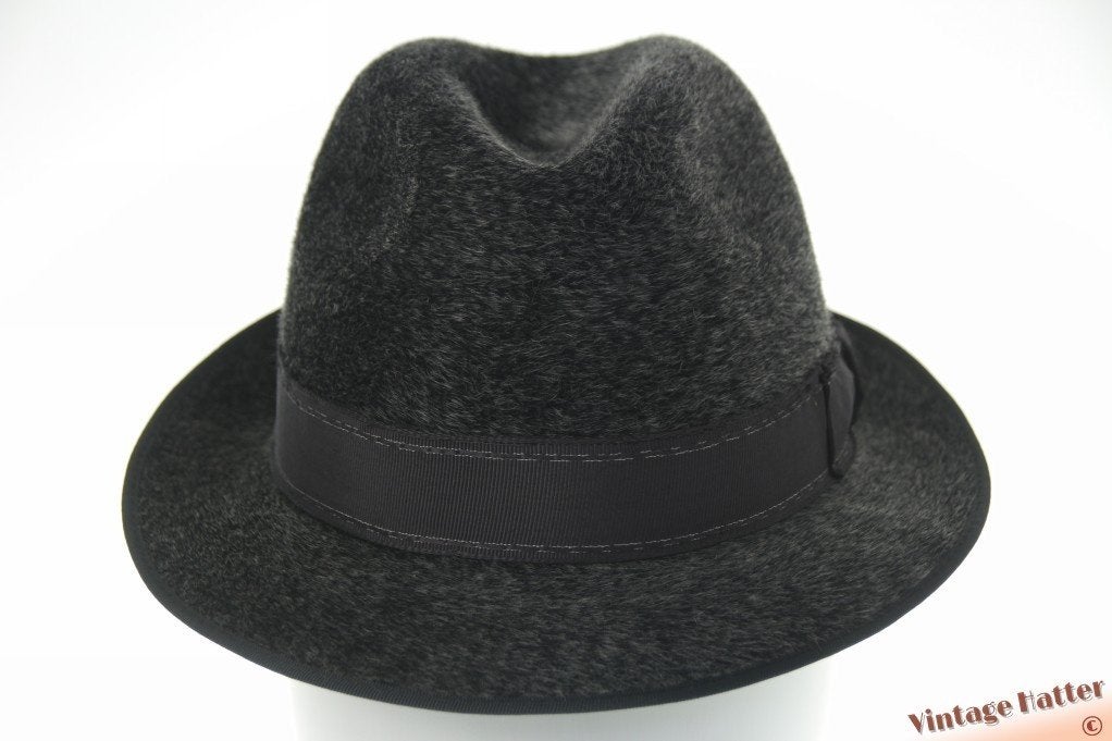 Vintage Gleufhoed Lembert donker grijs haarvilt 54 = XS, Hoed, Lembert, Ophalen of Verzenden, 57 cm (M, 7⅛ inch) of minder