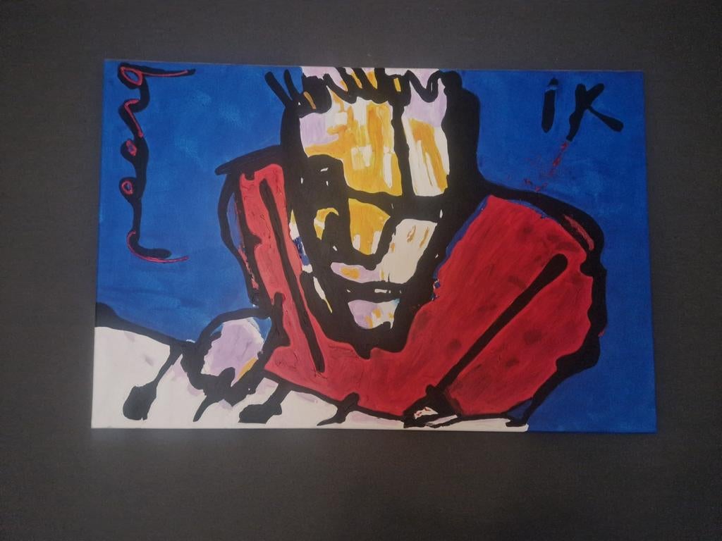 Namaak schilderij op canvas herman brood stijl replica, Ophalen