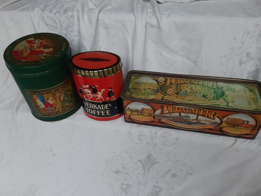 Peijnenburg jubileum, Vintage Verkade blikken, Vt Christmas, Ophalen, Gebruikt, Verpakking
