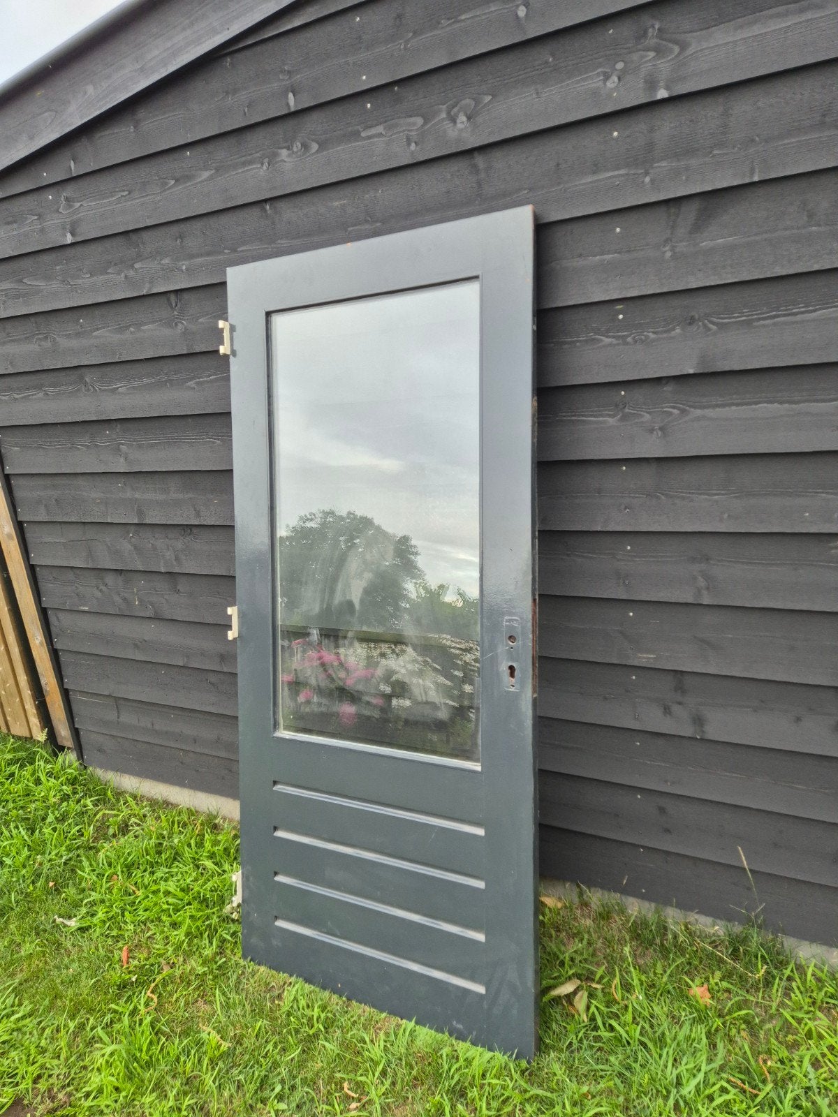 Stompe buitendeur dubbel glas 201,5x92, Ophalen, Glas, Buitendeur, 200 tot 215 cm