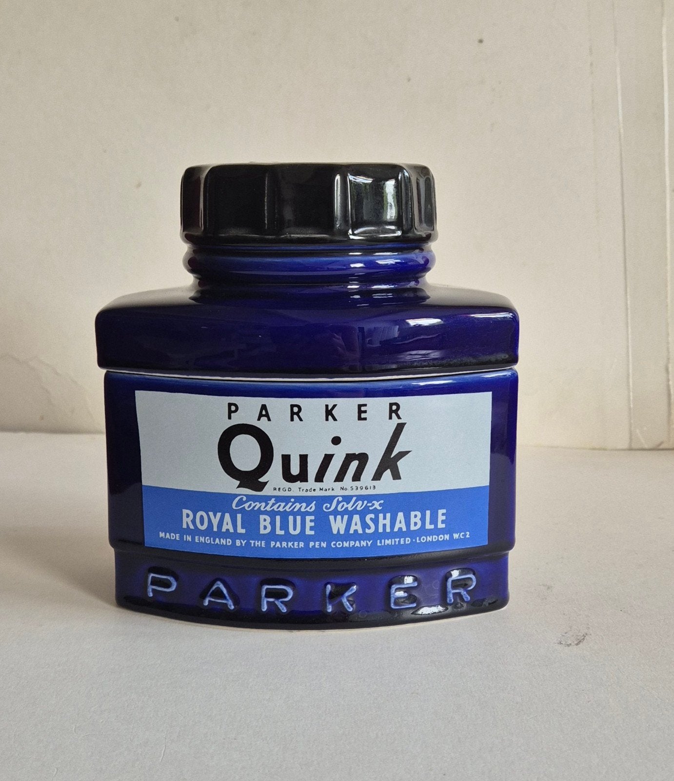 Grote Porceleinen PARKER QUINK Inktpot, Ophalen, Zo goed als nieuw, Vulpen, Parker