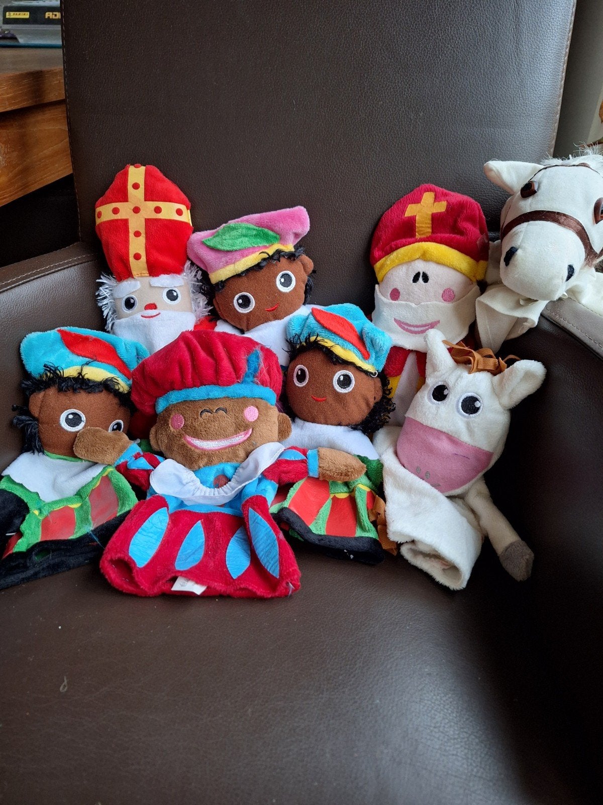 Grote set Sinterklaas handpoppen: Sint, Pieten en Paarden, Gebruikt, Overige karakters, Overige typen, Ophalen of Verzenden