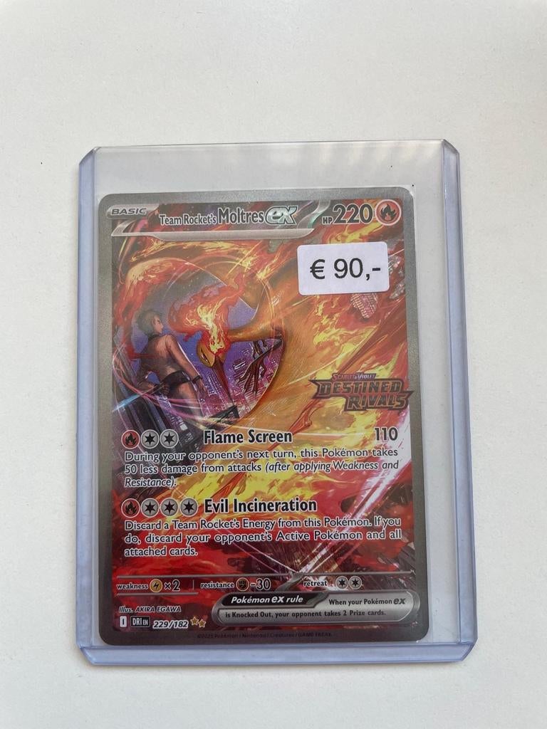 Pokémon Team Rockets Moltres 229/182 Stamped Destined Rivals, Hobby en Vrije tijd, Verzamelkaartspellen | Yu-gi-Oh!, Nieuw, Losse kaart
