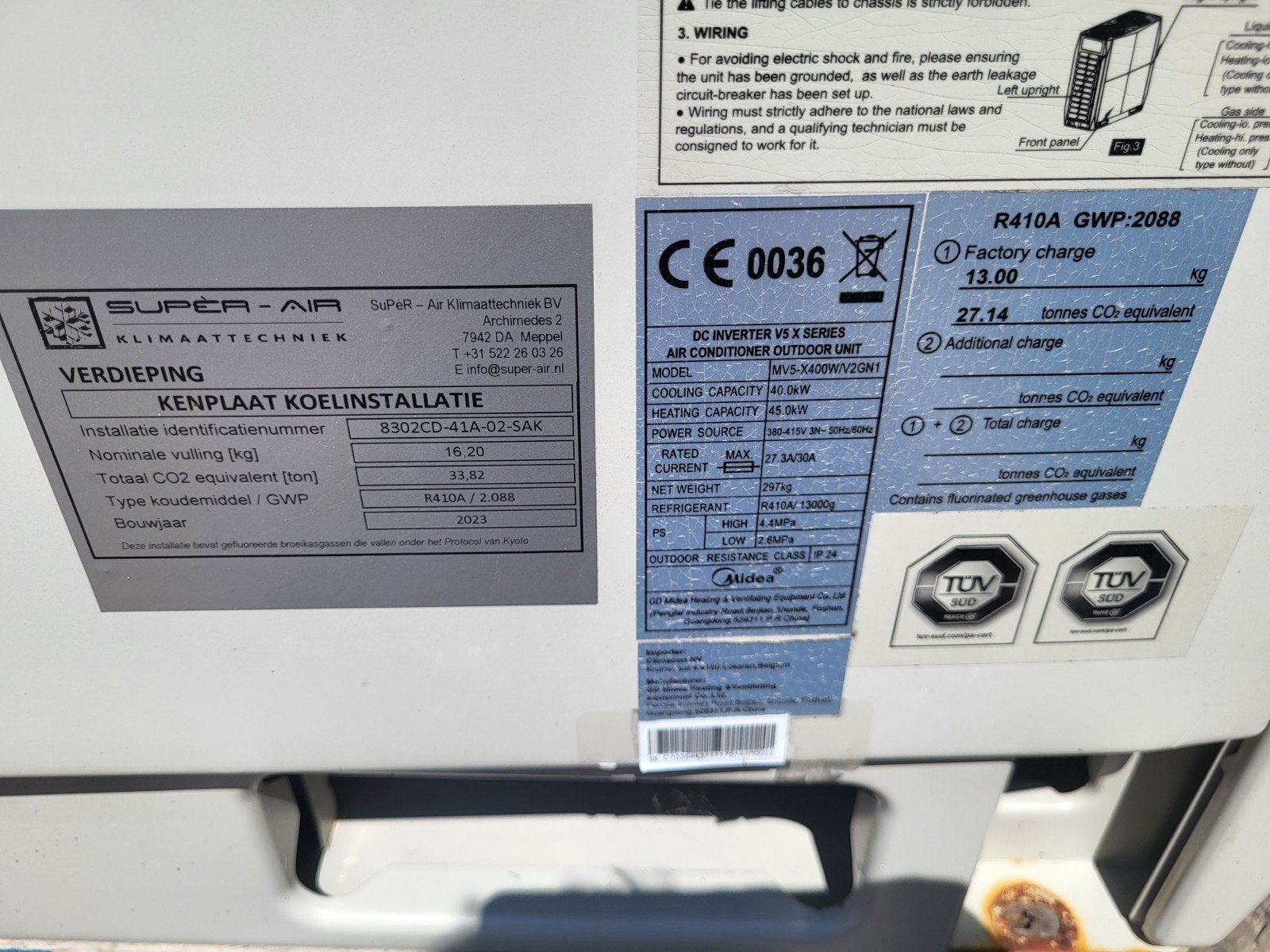 Midea V5X Buitenunit Airco - Krachtige Koeling, Witgoed en Apparatuur, Airco's, Ophalen of Verzenden