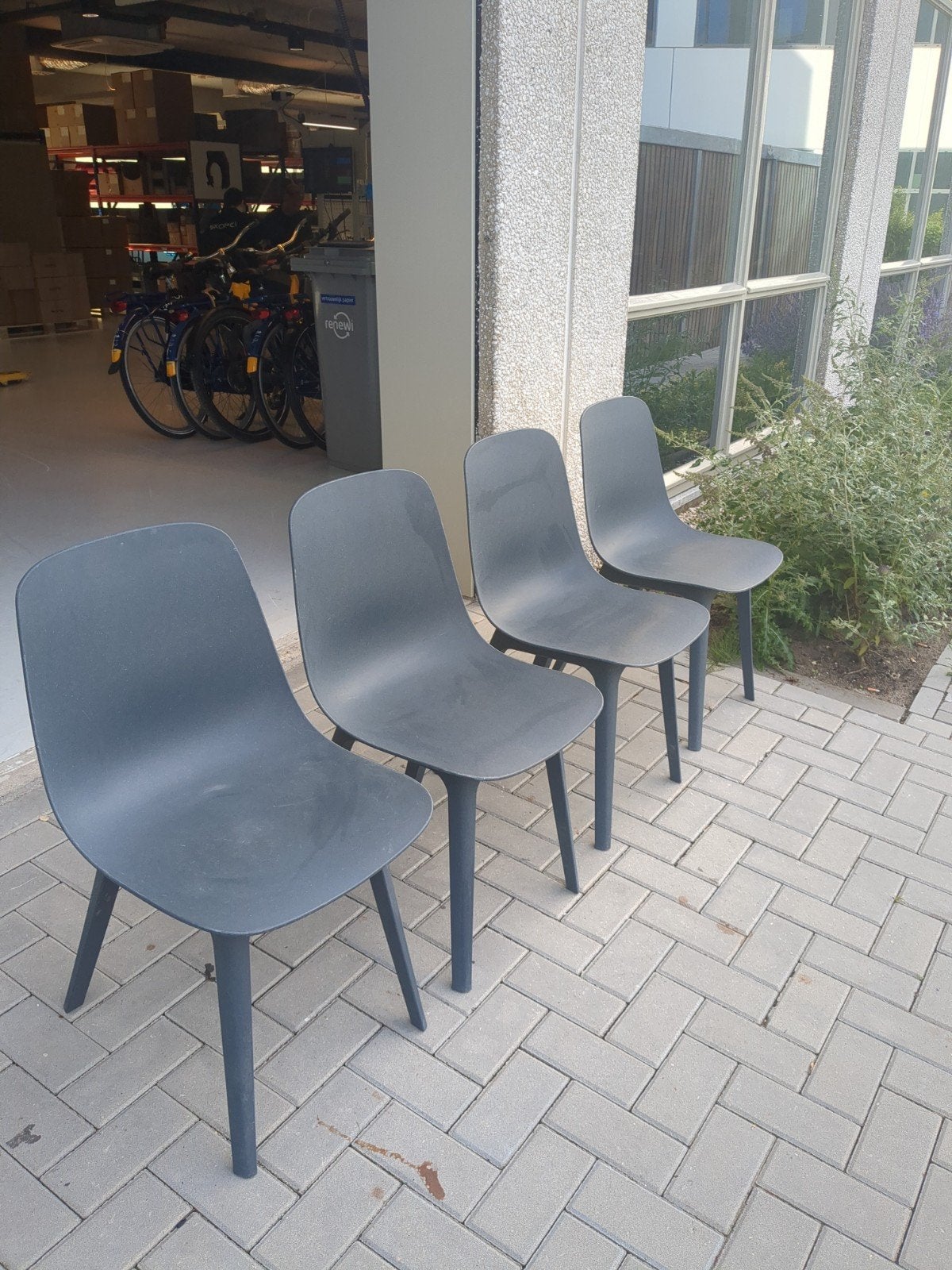 Odger Ikea stoelen blauw/Antraciet gebruik, Ophalen, Gebruikt, Blauw, Twee