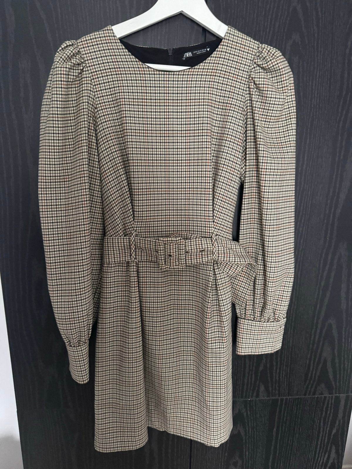 Zara geruite jurk met riem S, Kleding | Dames, Jurken, Ophalen, Meerkleurig, Zo goed als nieuw, Maat 36 (S)