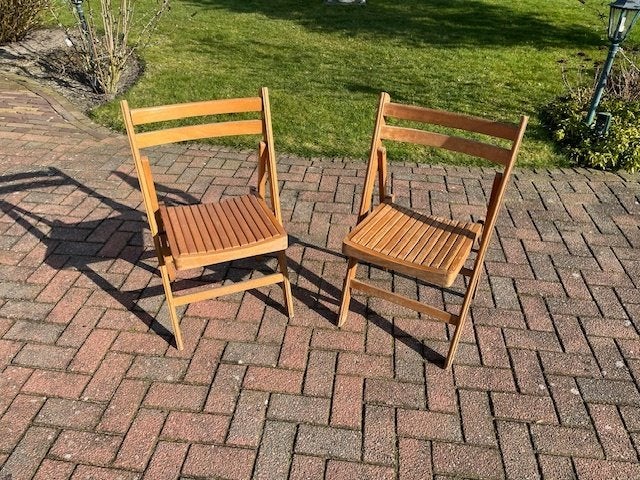 Houten stoeltjes inklapbaar, Ophalen, Gebruikt, Hout, Inklapbaar
