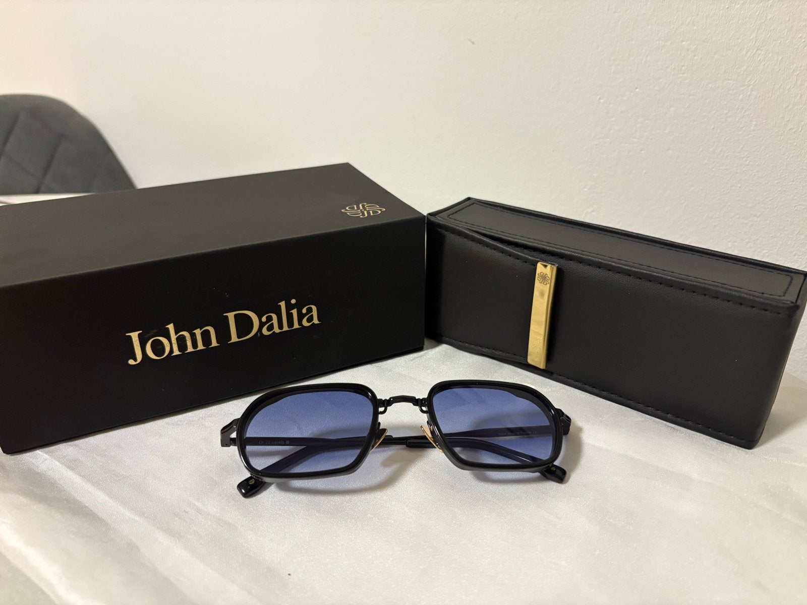 John Dalia Martin C303 Zonnebril, Overige merken, Zonnebril, Zwart, Ophalen of Verzenden