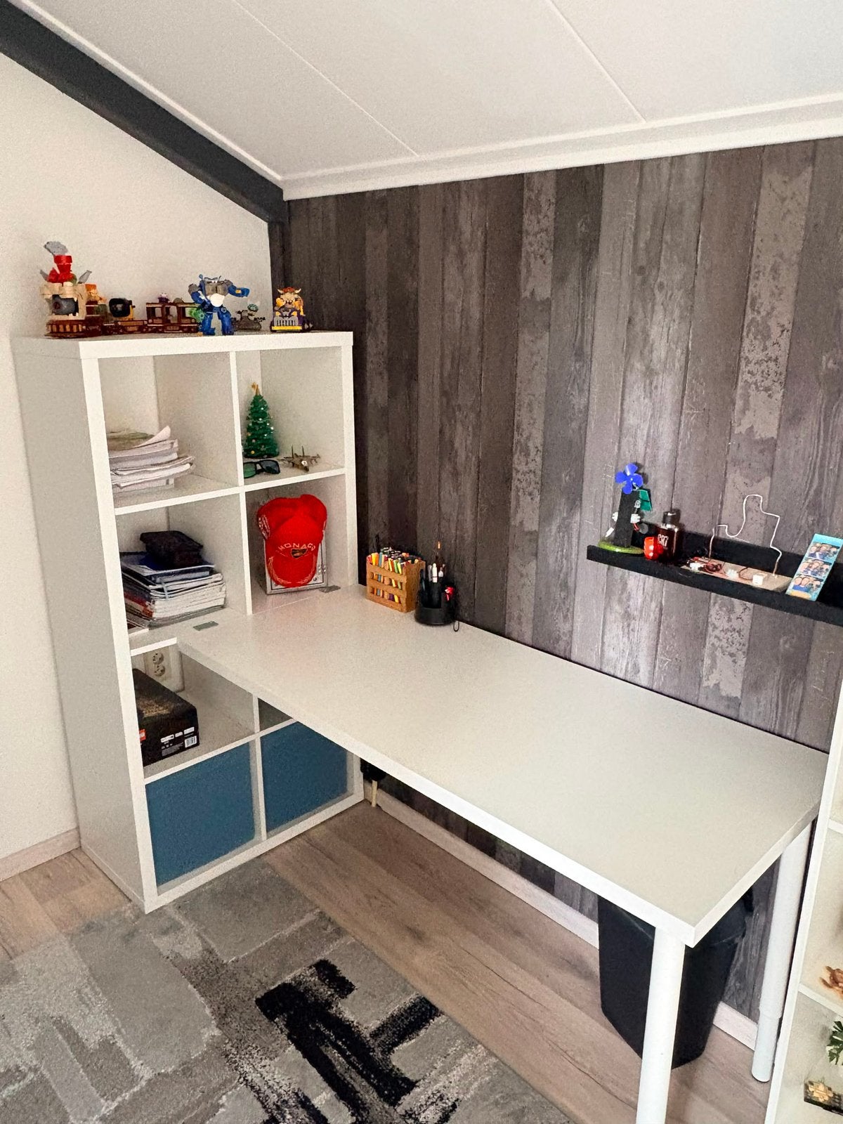 Bureau met vakkenkast en bureaustoel, Huis en Inrichting, Ophalen, Demontabel, Scandinavisch, Spaanplaat of MDF