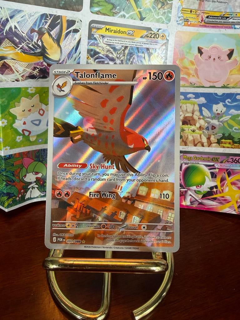 Pokemon kaart Talonflame 031/088, Ophalen of Verzenden, Zo goed als nieuw, Losse kaart, Foil