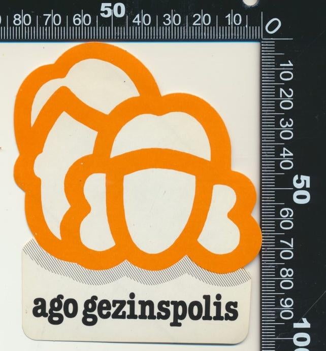 Sticker: Ago Verzekeringen - Gezinspolis, Verzamelen, Ophalen of Verzenden, Zo goed als nieuw, Bedrijf of Vereniging