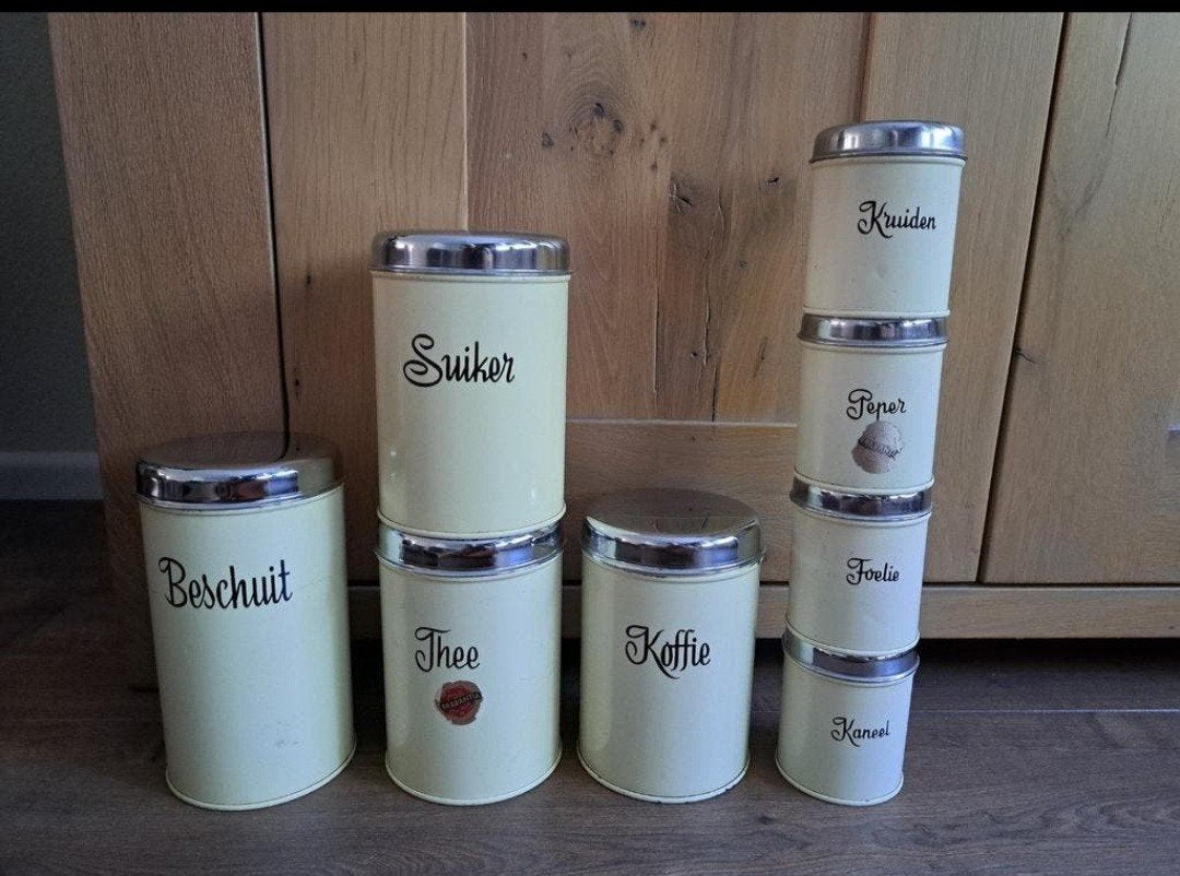 Vintage bewaarbussen crème Brabantia zie beschrijving, Verzamelen, Blikken, Ophalen of Verzenden, Gebruikt, Overige merken