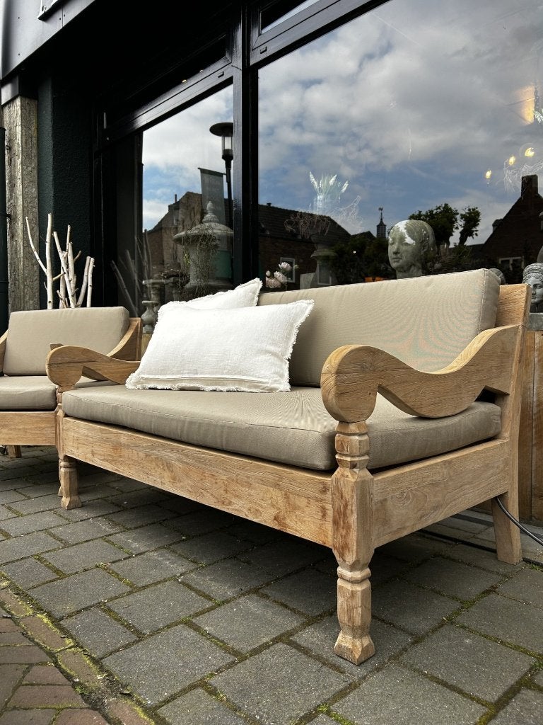 Landelijke tuinset v.hardhout  v. AURA PEEPERKORN 50%korting, Tuin en Terras, 4 zitplaatsen, Teakhout, Nieuw, Ophalen of Verzenden