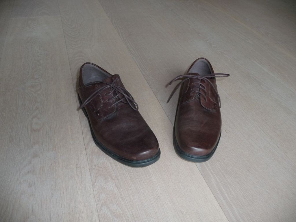 Heren schoenen bruin leder: Rockport mt 41, Bruin, Ophalen of Verzenden, Zo goed als nieuw, Rockport