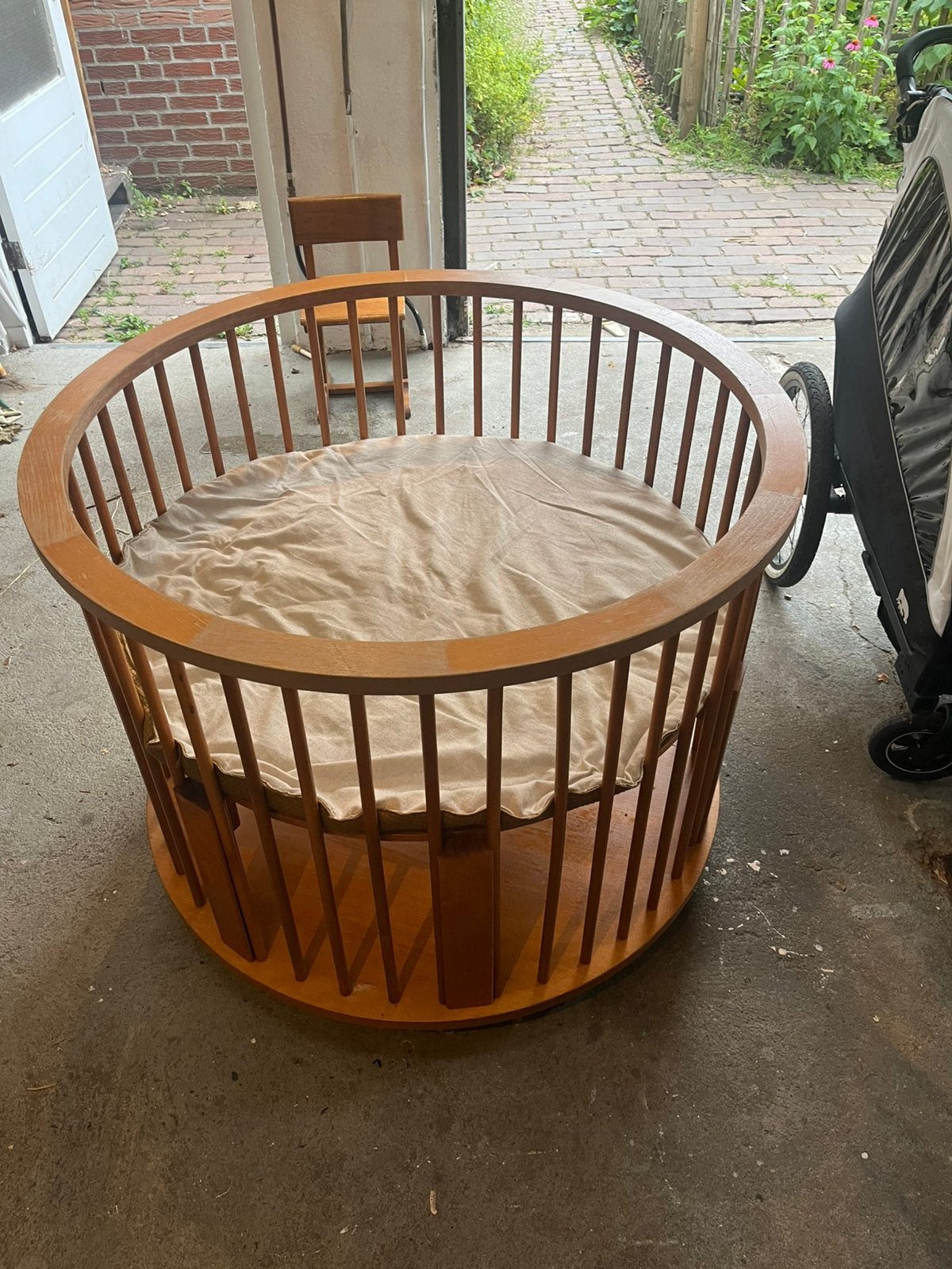 Ronde box, Kinderen en Baby's, Ophalen, Gebruikt, Rond, In hoogte verstelbaar