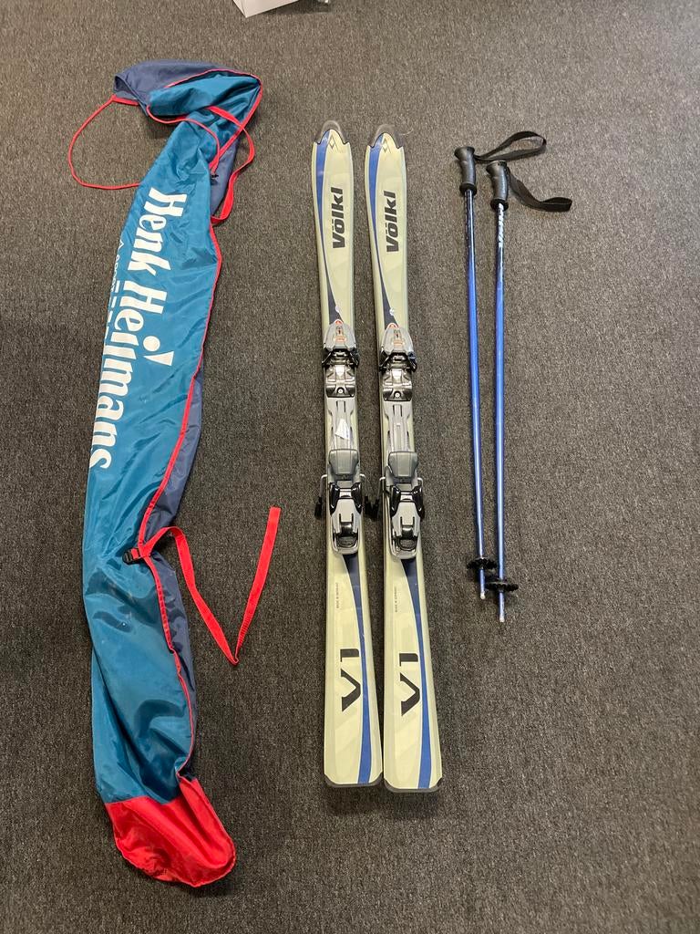 Völkl Ski's met stokken en tas - Gebruikt, 160 tot 180 cm, Gebruikt, Carve, Skiën