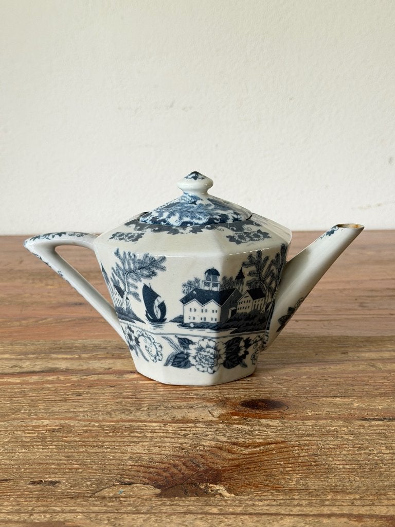 Antieke Engelse Staffordshire theepot – transferware, Ophalen of Verzenden