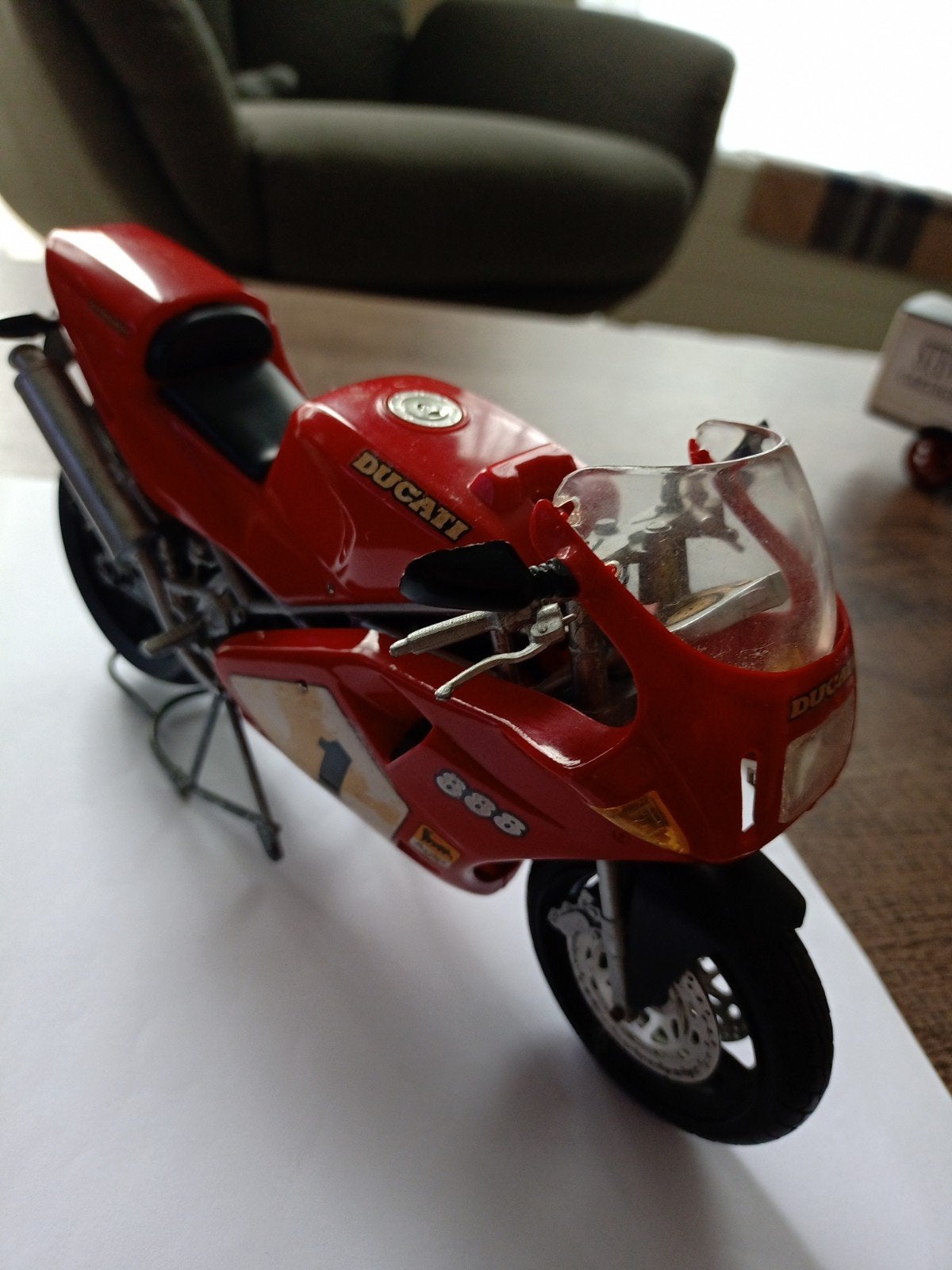 Ducati 888 schaalmodel - Rood, 1:32 tot 1:50, Overige typen, Zo goed als nieuw, Ophalen