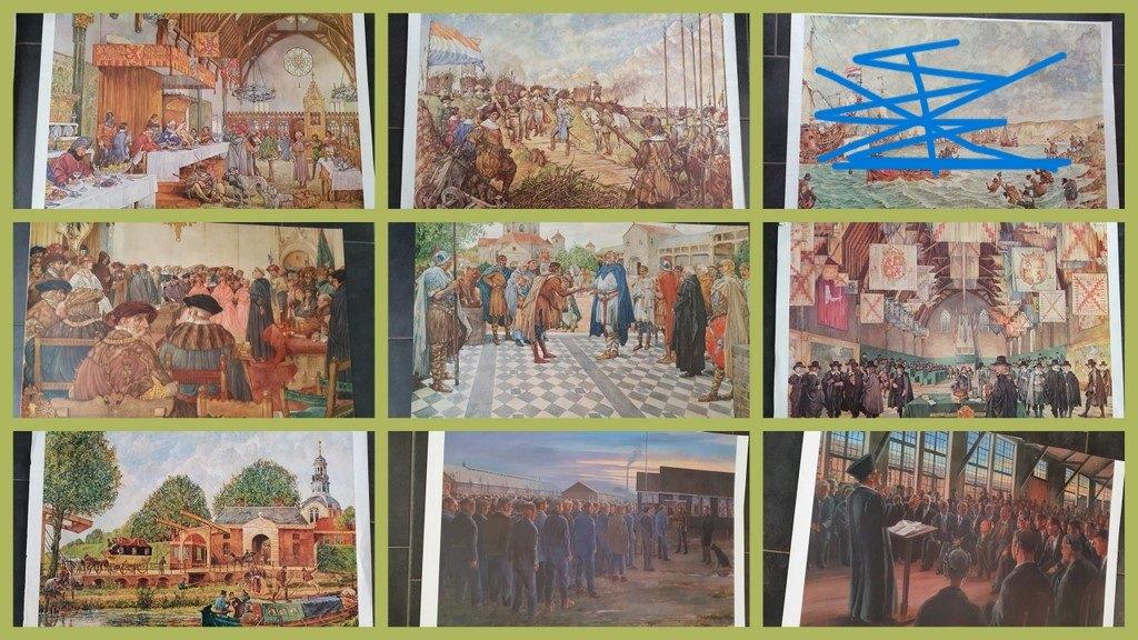 48 vintage schoolplaten schoolplaat Geschiedenis posters, Antiek en Kunst, Antiek | Schoolplaten, Ophalen of Verzenden, Geschiedenis