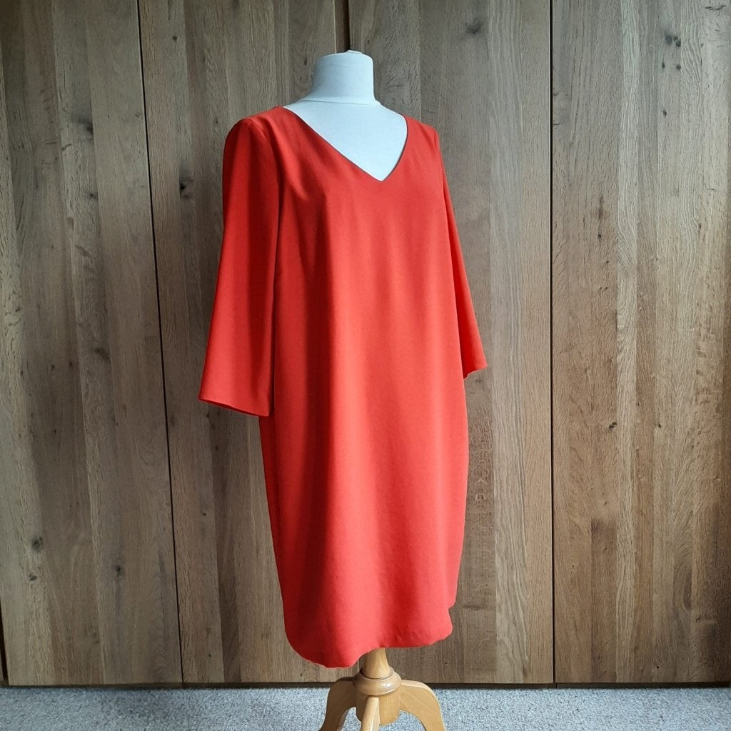 Oranje jurk van Steps met V-hals en 3/4 mouwen, Maat 42/44 (L), Oranje, Ophalen of Verzenden, Steps