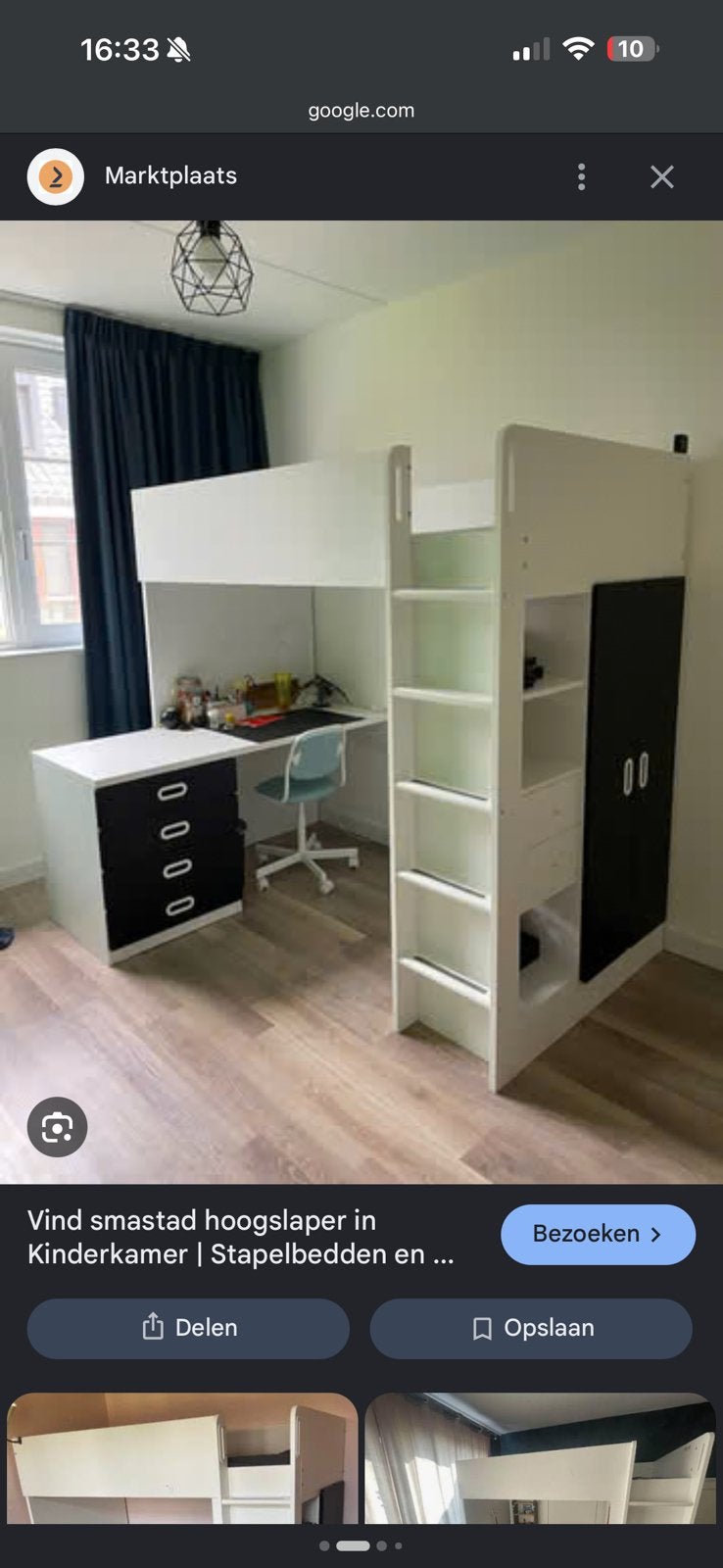Smastad hoogslaper gratis, Ophalen, Eenpersoons, Zo goed als nieuw, 90 cm