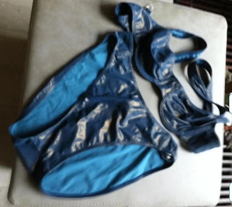 Dames bikinie Hunkemuller blauw/goud mt 40, Blauw, Ophalen of Verzenden, Zo goed als nieuw, Bikini