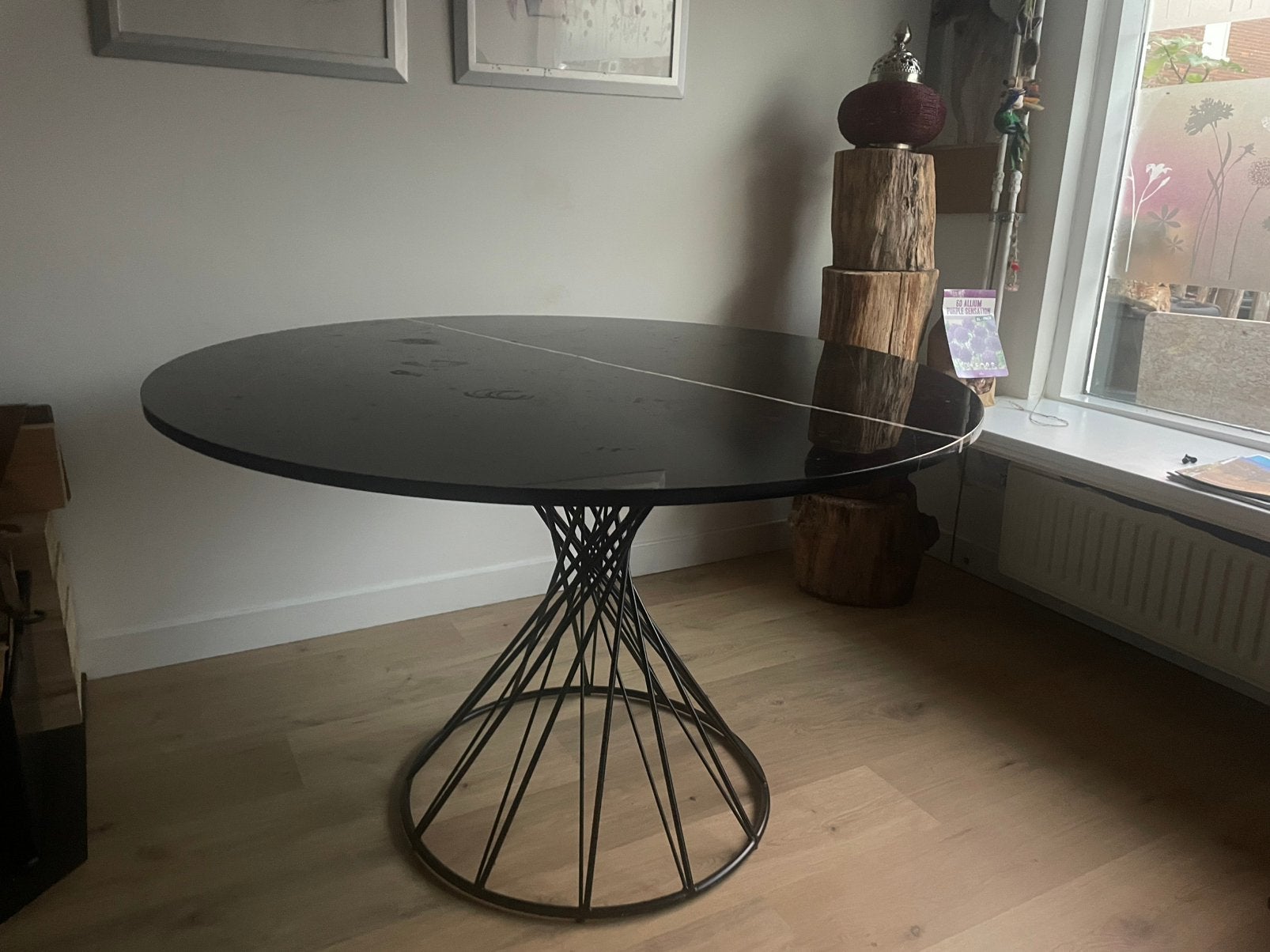 Marmaren blad eettafel, Huis en Inrichting, Tafels | Eettafels, Ophalen, Overige materialen, Gebruikt, 100 tot 150 cm