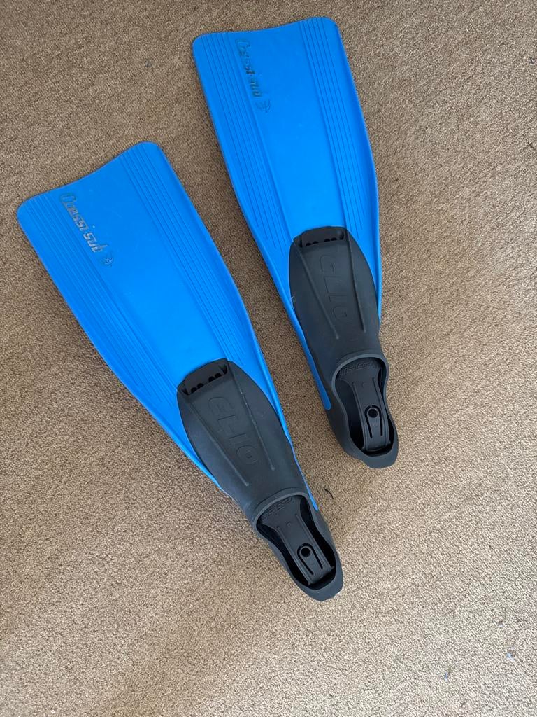 Cressi Sub Clio zwemvliezen - Blauw maat 45/46, Ophalen, Gebruikt, Zwem- of Duikvliezen