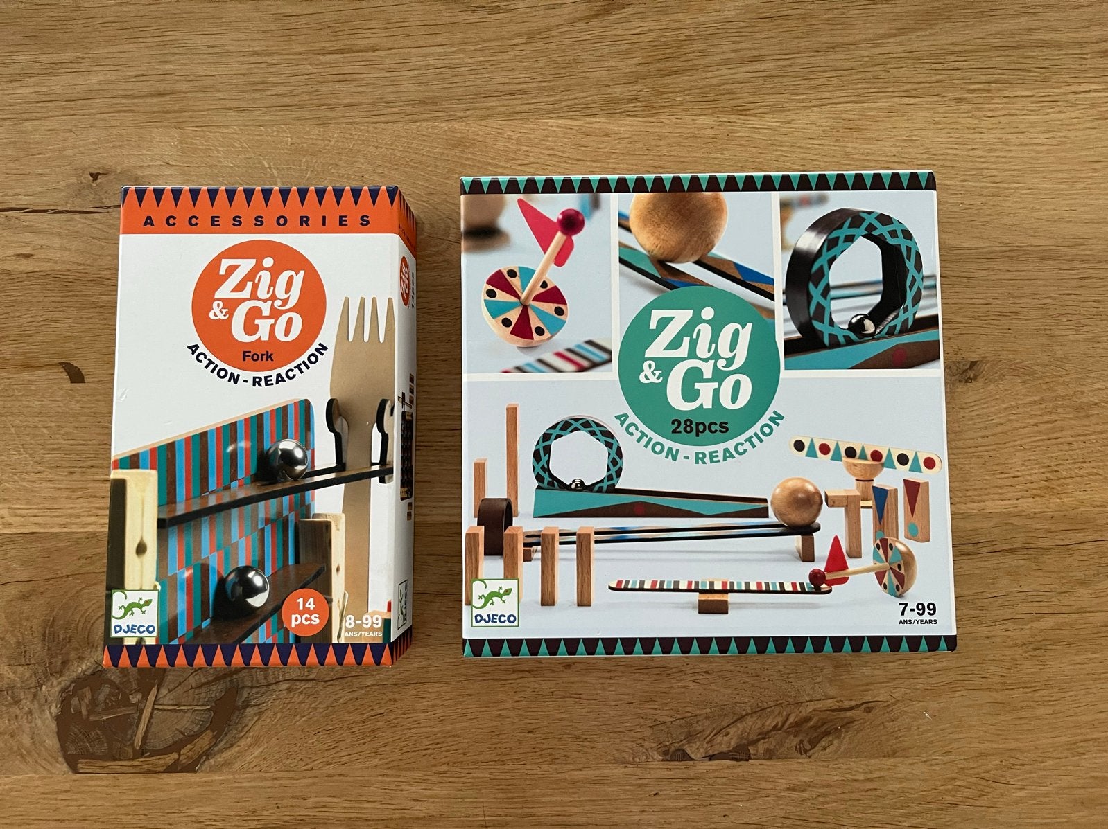 Djeco Zig & Go knikkerbaan set (28 stuks + 14 accessoires), Verzenden, Zo goed als nieuw, Bouwen