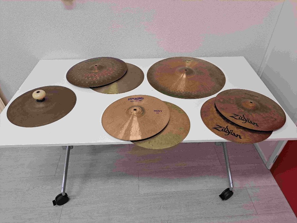 Diverse bekkens (Paiste, Zildjian) in een koop., Ophalen, Gebruikt, Overige merken