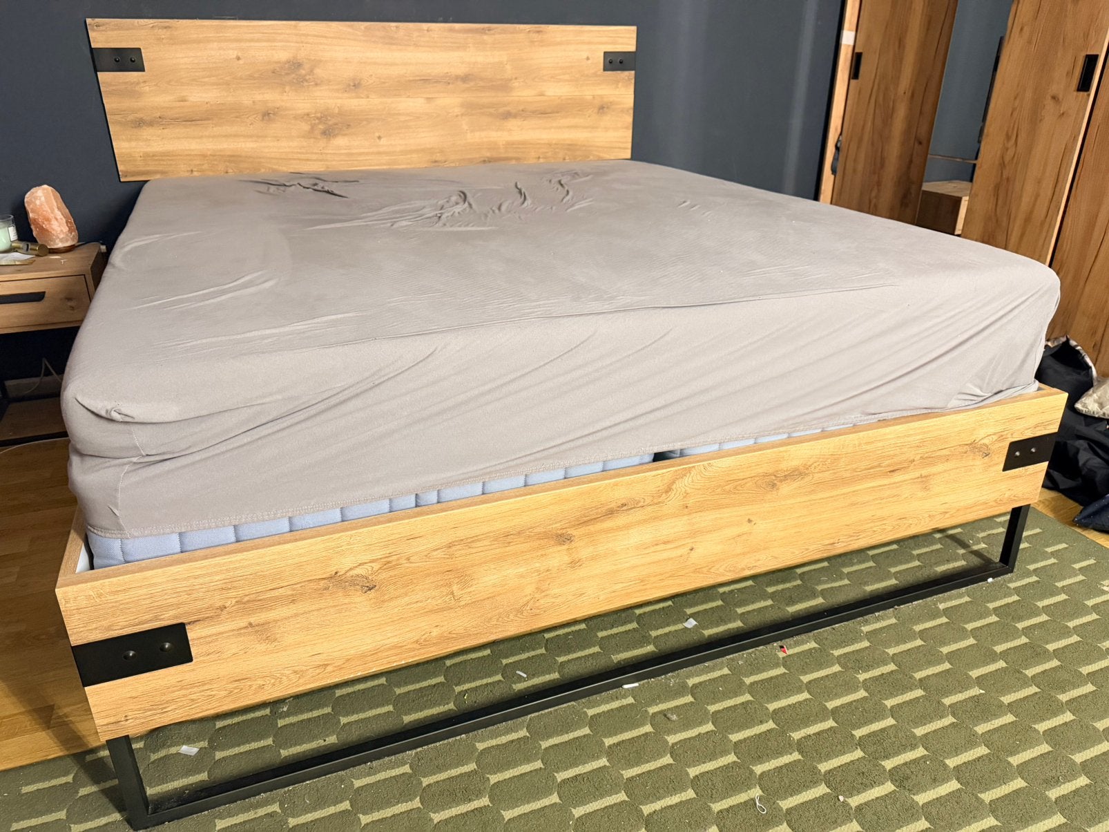 180x200 Tweepersoons bedframe Leen Bakker – Zonder matrassen, Huis en Inrichting, Slaapkamer | Bedden, Ophalen, Zo goed als nieuw