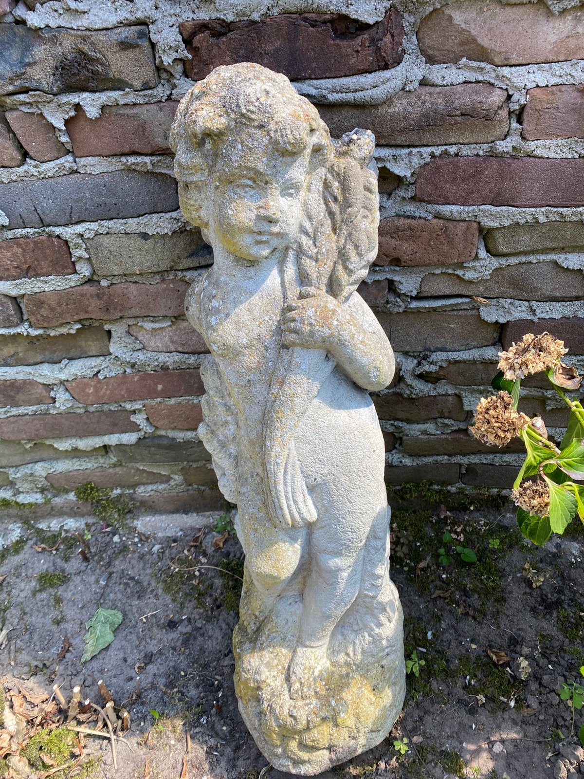 Betonnen Tuinbeeld, meisje., Tuin en Terras, Tuinbeelden, Ophalen, Gebruikt