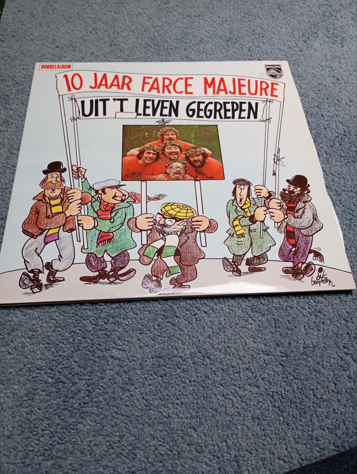 Farce Majeure 10 jaar LP Dik Bruynesteyn Illustratie, Ophalen of Verzenden