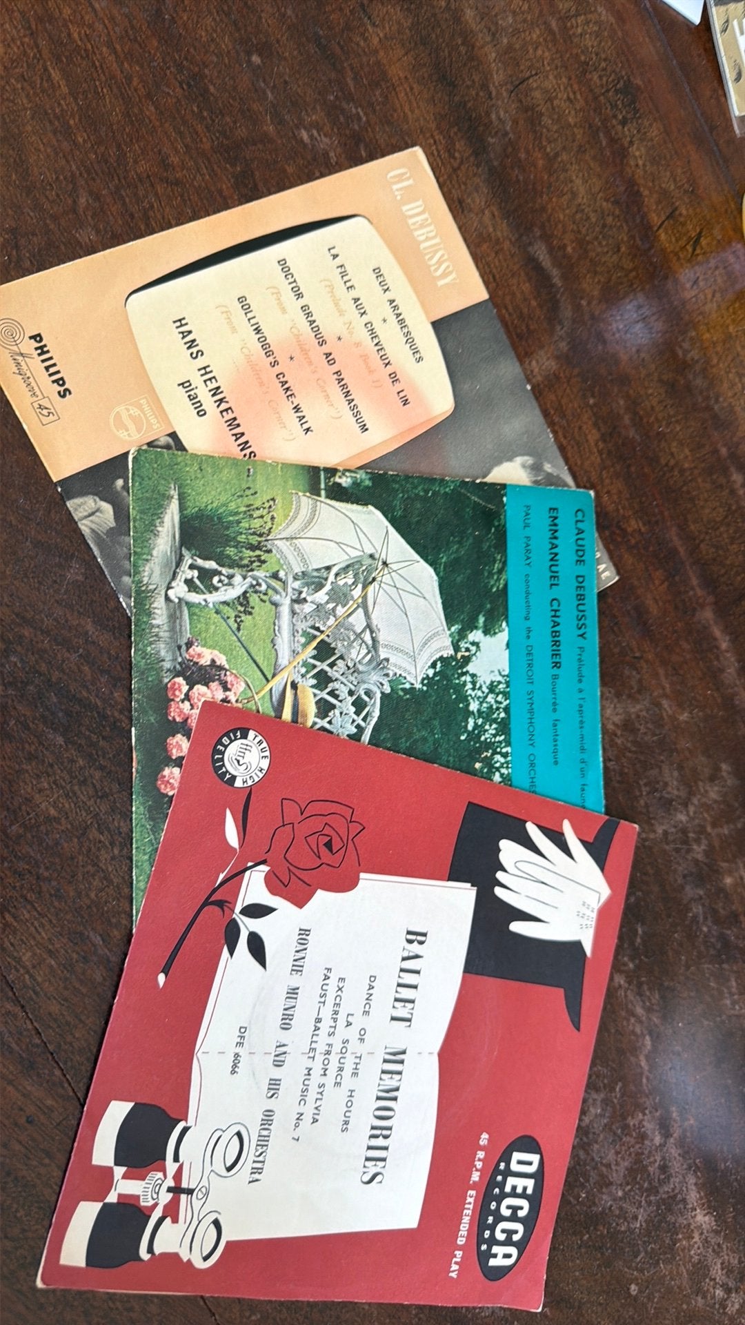 Set van 3 klassieke EP's - Debussy, Henkemans, Munro, Gebruikt, Ophalen of Verzenden, EP, Orkest of Ballet