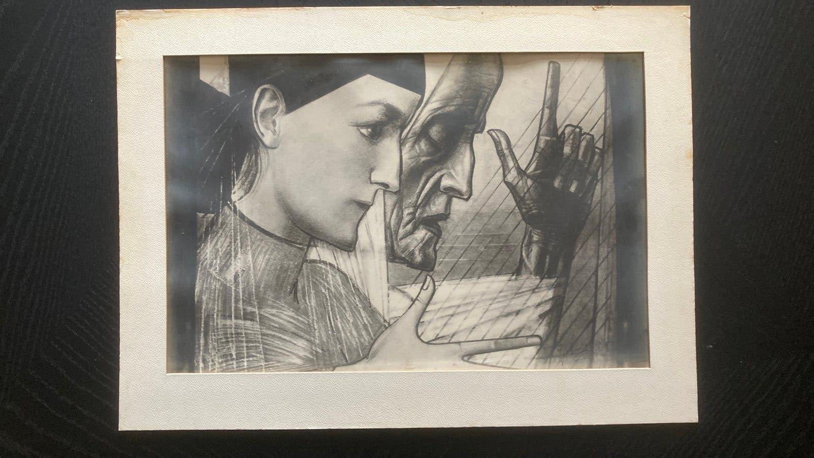 litho “Jeugd en ouderdom" uit 1924, Jan Toorop, Antiek en Kunst, Ophalen of Verzenden, Houtskooltekening, Gesigneerd