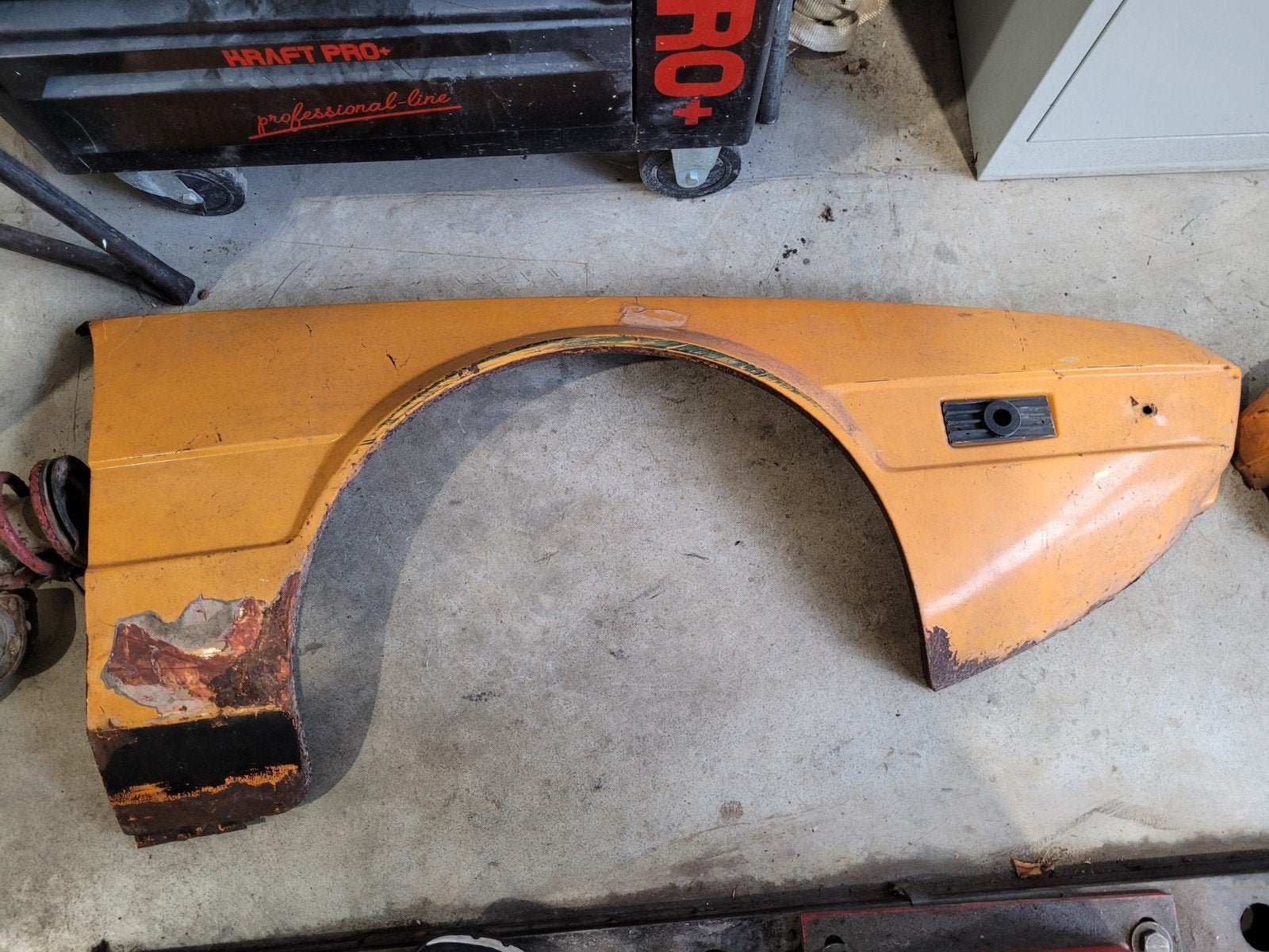 Spatbord Fiat X1/9- Oranje, Gebruikt, Gebruikt, Voor, Ophalen of Verzenden, Spatbord
