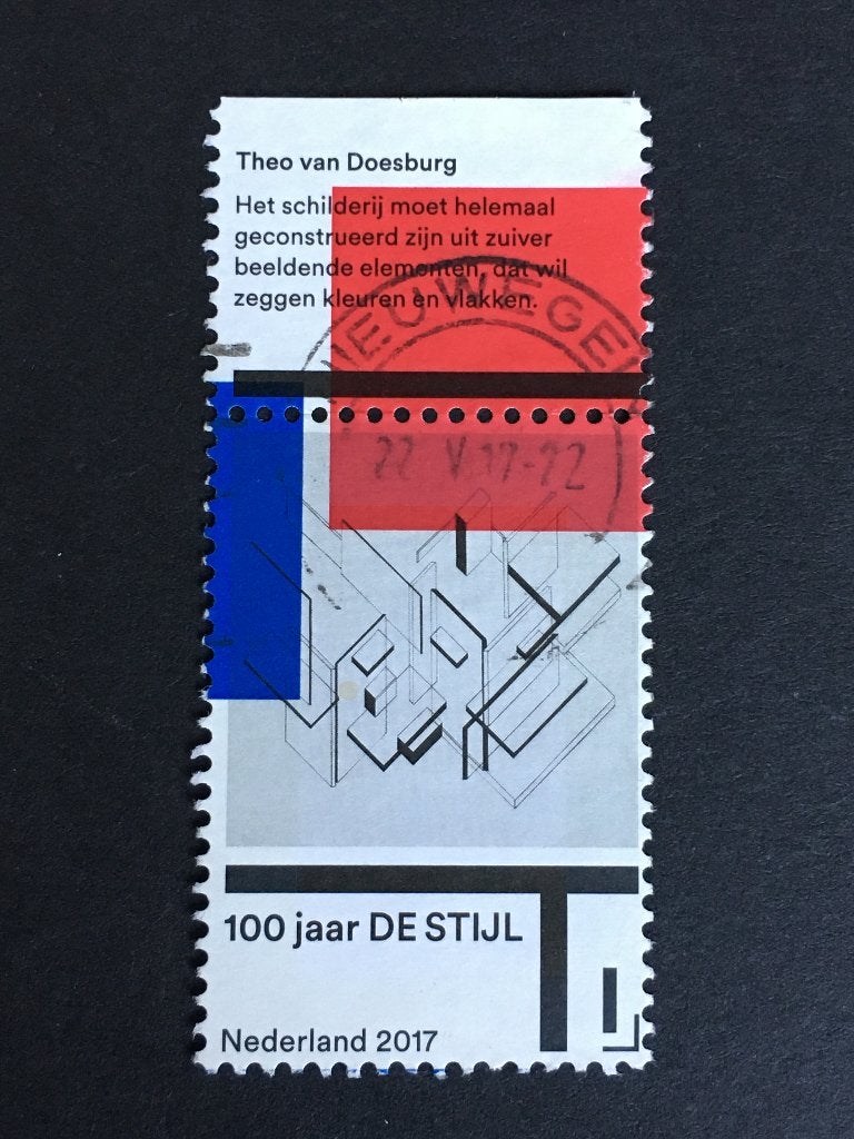 VRHN 2922 Neder 2017 NVPH 3521 De Stijl, Doesburg gestempeld, Ophalen of Verzenden, Na 1940, Gestempeld