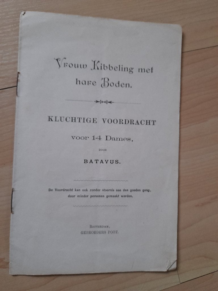 VROUW KIBBELING MET HARE BODEN kluchtige voordracht, Ophalen of Verzenden, Gelezen, Overige onderwerpen