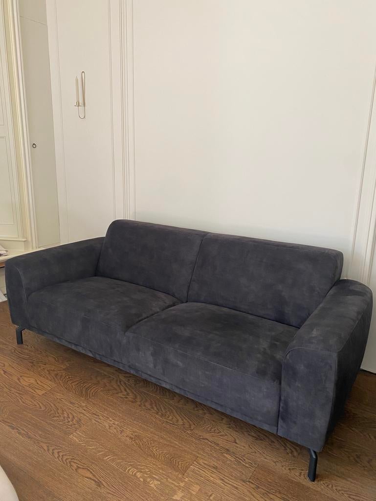 Prachtig diep groene bank 3zits, Ophalen, 75 tot 100 cm, Rechte bank, Minder dan 150 cm