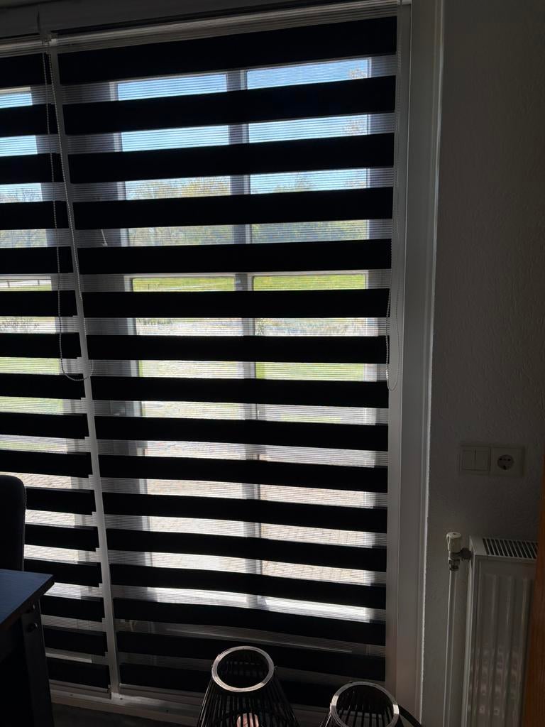 6x duo gordijnen Zwart, Huis en Inrichting, Ophalen, Zo goed als nieuw, Zwart, 200 cm of meer