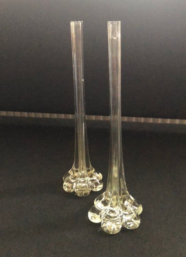 2 Vintage Glazen Solifleur Vazen – Art Deco, Ophalen of Verzenden, Gebruikt, Glas
