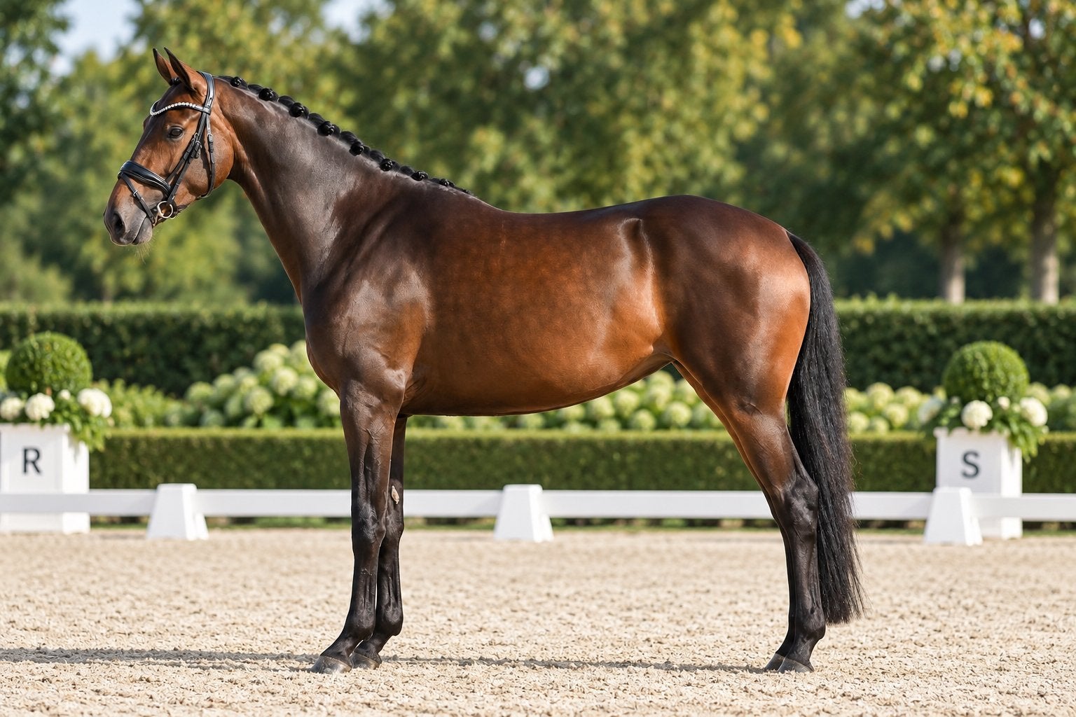 Mooie 5 jarige merrie van Painted Black, Dieren en Toebehoren, Merrie, Met stamboom, Dressuurpaard, 3 tot 6 jaar