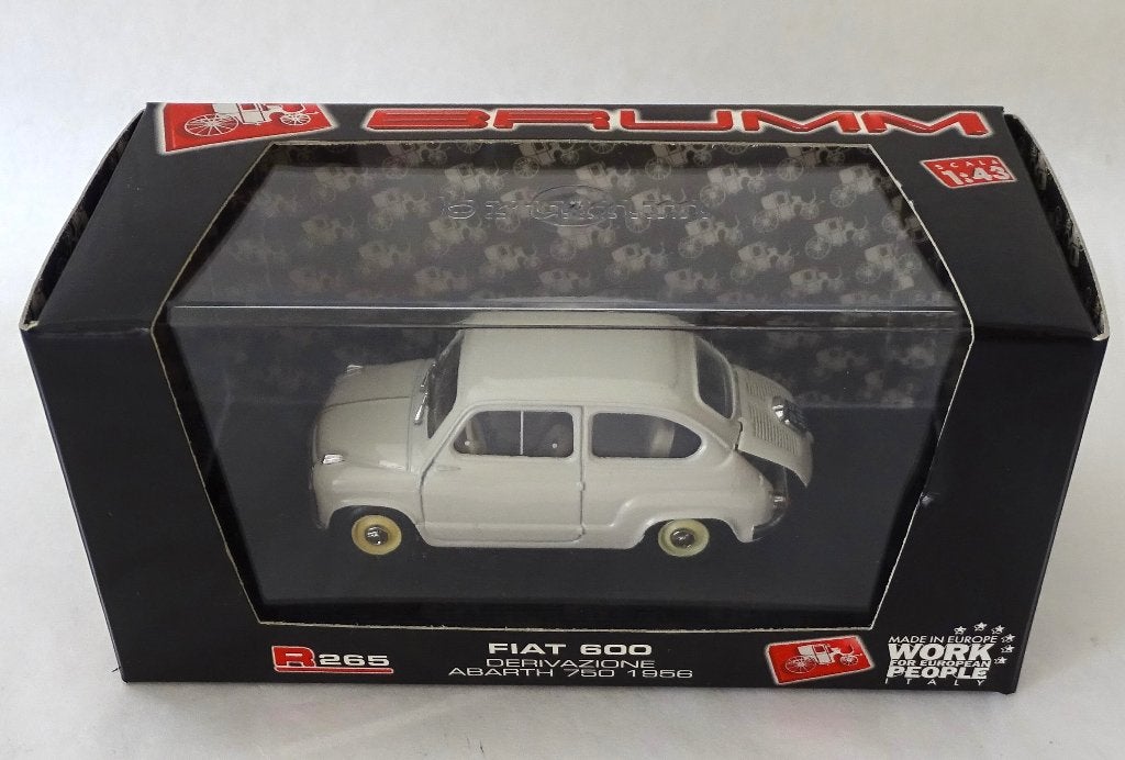 Brumm Fiat 600 Abarth 750 1956, Hobby en Vrije tijd, Modelauto's | 1:43, Ophalen of Verzenden, Gebruikt, Auto, Overige merken