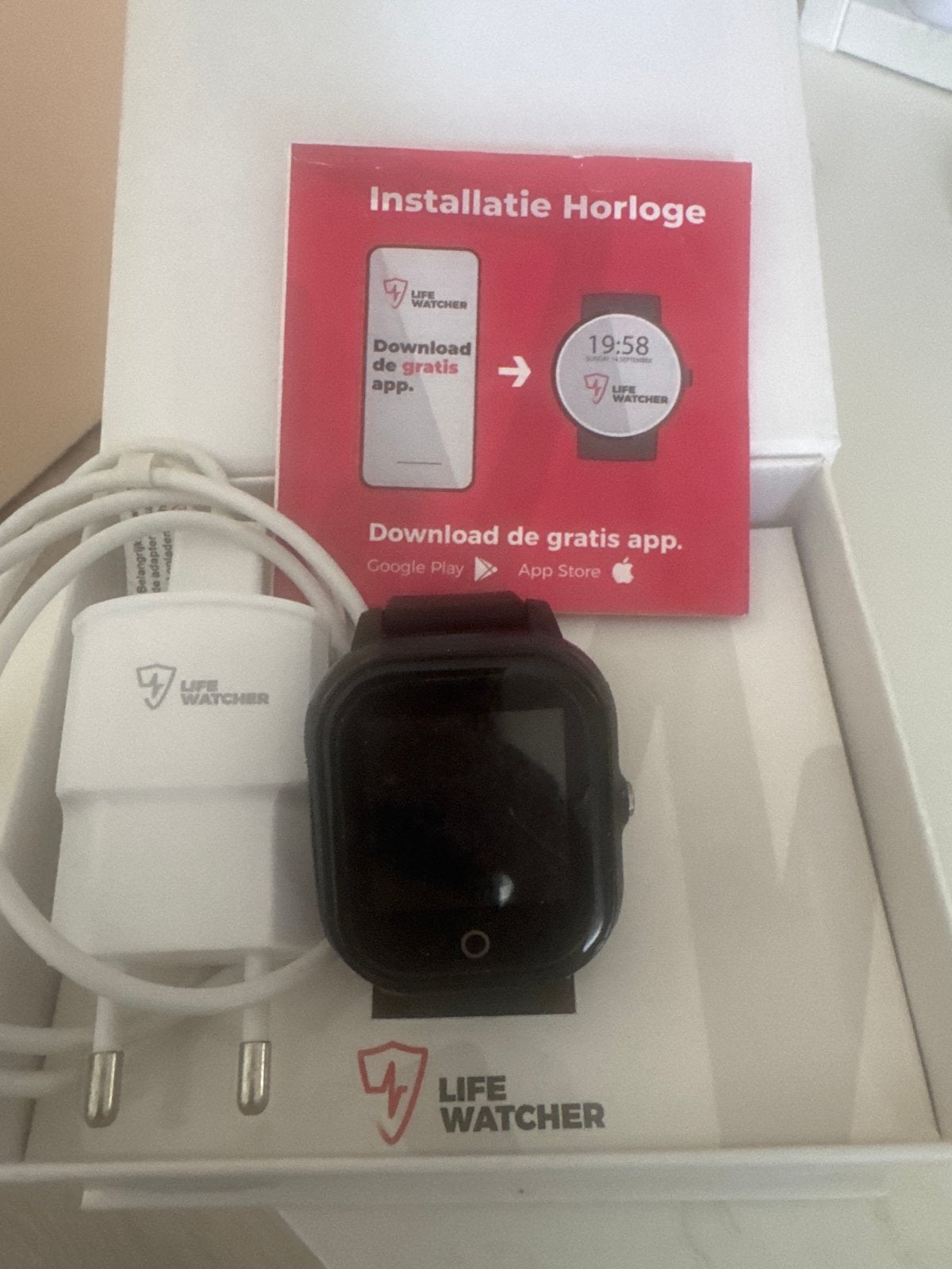Life Watcher senior Horloge - Nieuw in doos, Zwart, Nieuw, Ophalen of Verzenden, Waterdicht